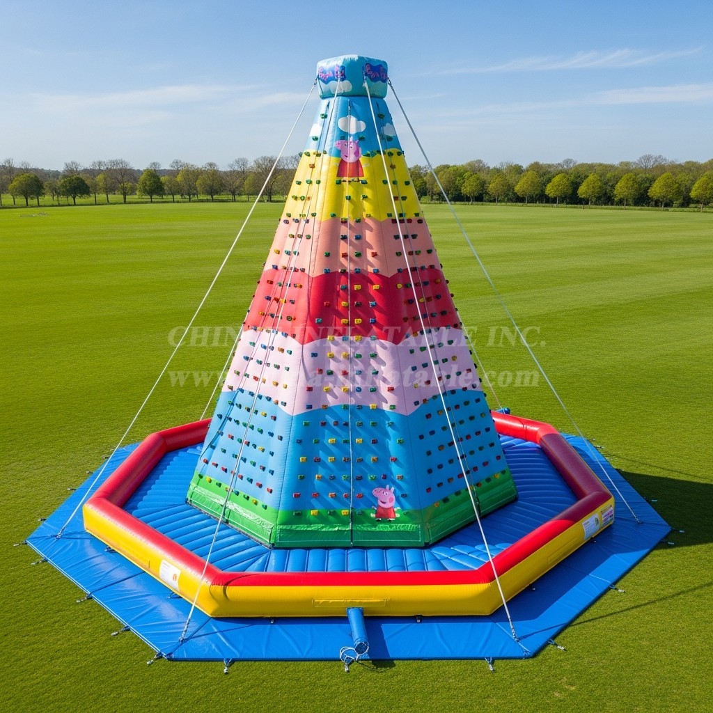 T11-4321 Peppa Pig Theme Inflatable Climbing Wall