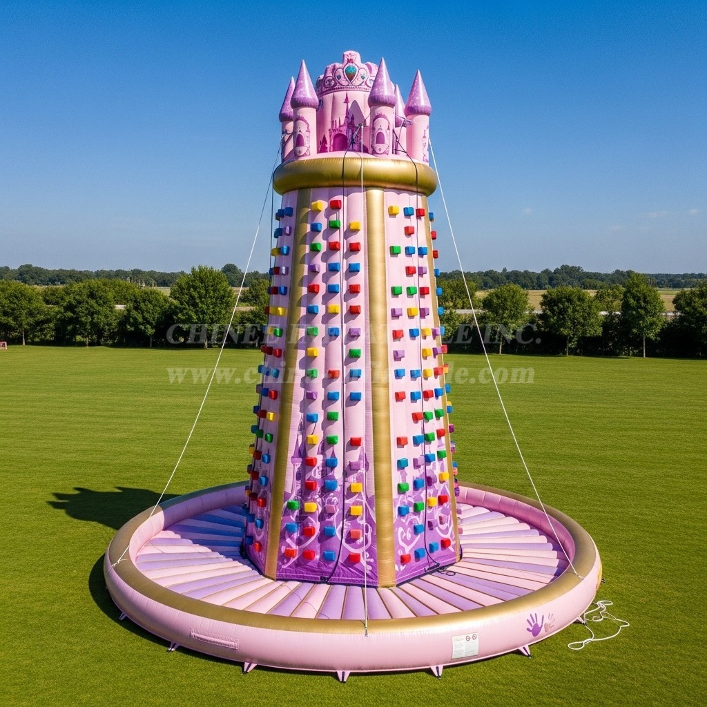 T11-4347 Princess Parties Theme Inflatable Climbing Wall