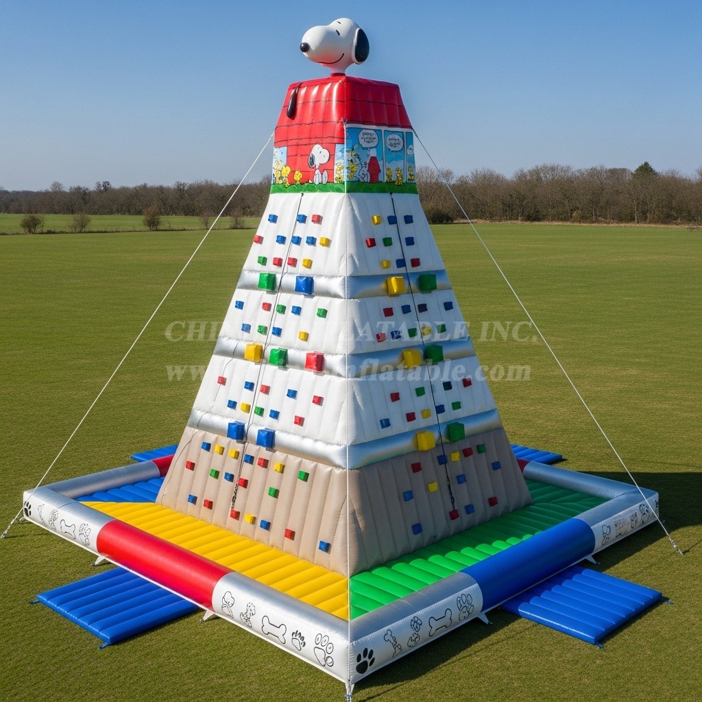 T11-4372 Snoopy Theme Inflatable Climbing Wall