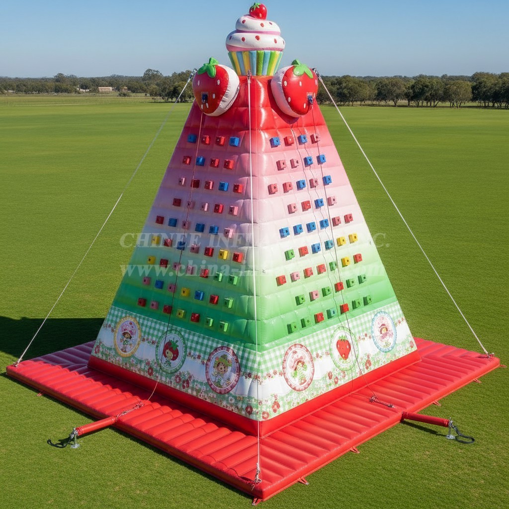 T11-4395 Strawberry Shortcake Theme Inflatable Climbing Wall