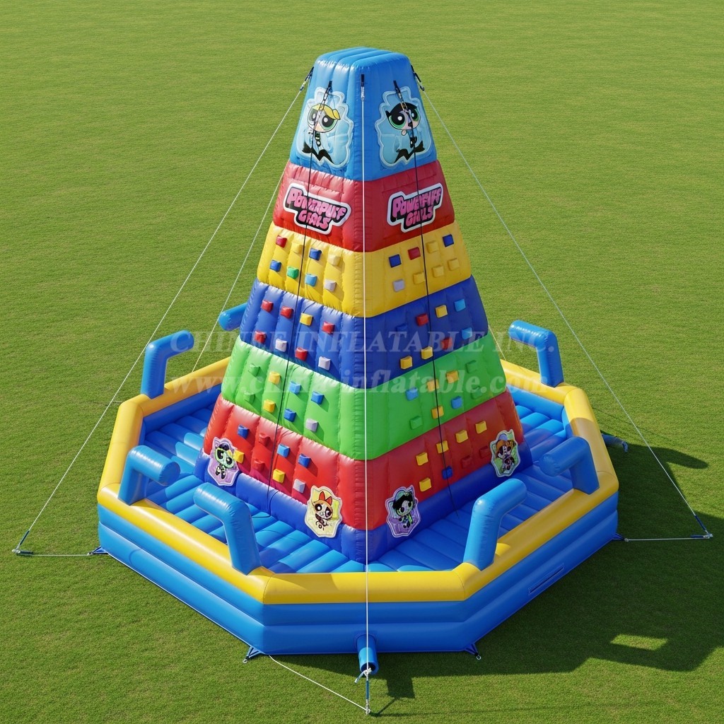 T11-4435 The Powerpuff Girls Theme Inflatable Climbing Wall