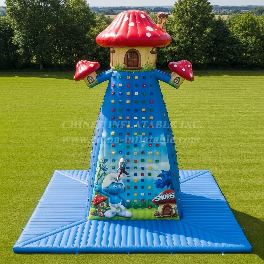 T11-4441 The Smurfs Theme Inflatable Climbing Wall
