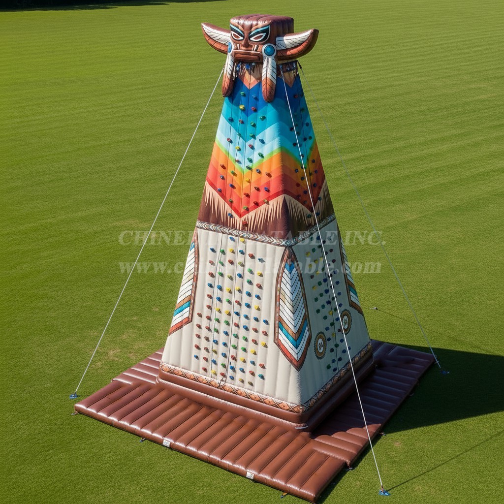 T11-4497 American Indian Theme Inflatable Climbing Wall