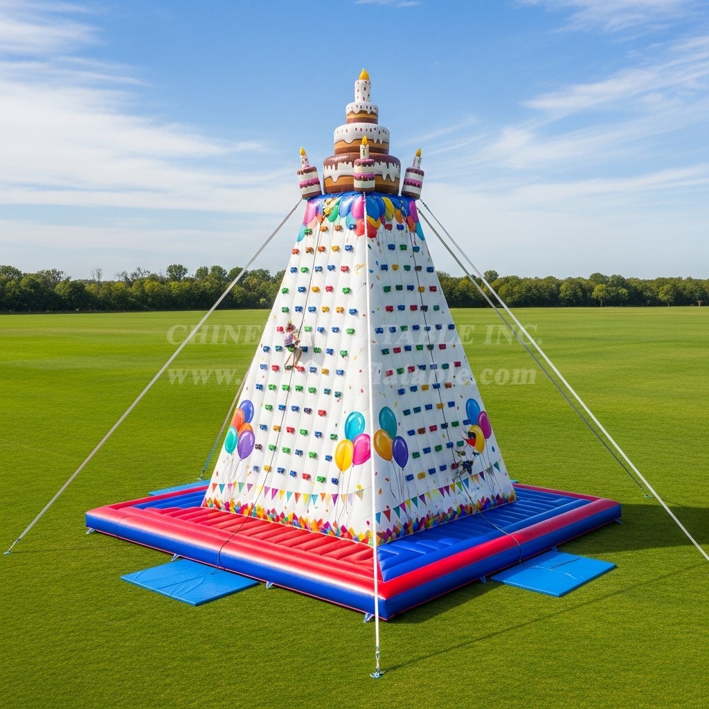 T11-4512 Birthdays Theme Inflatable Climbing Wall