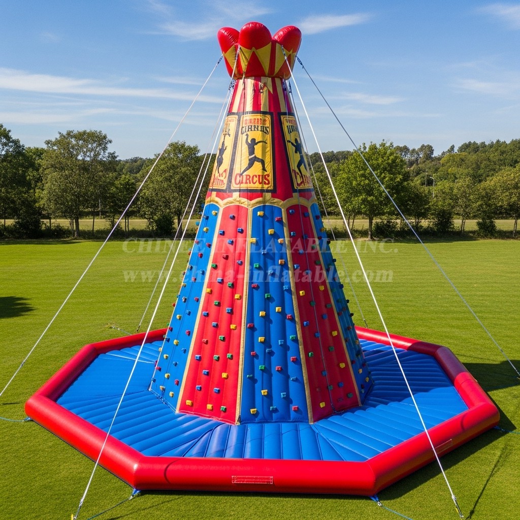 T11-4538 Circus Theme Inflatable Climbing Wall