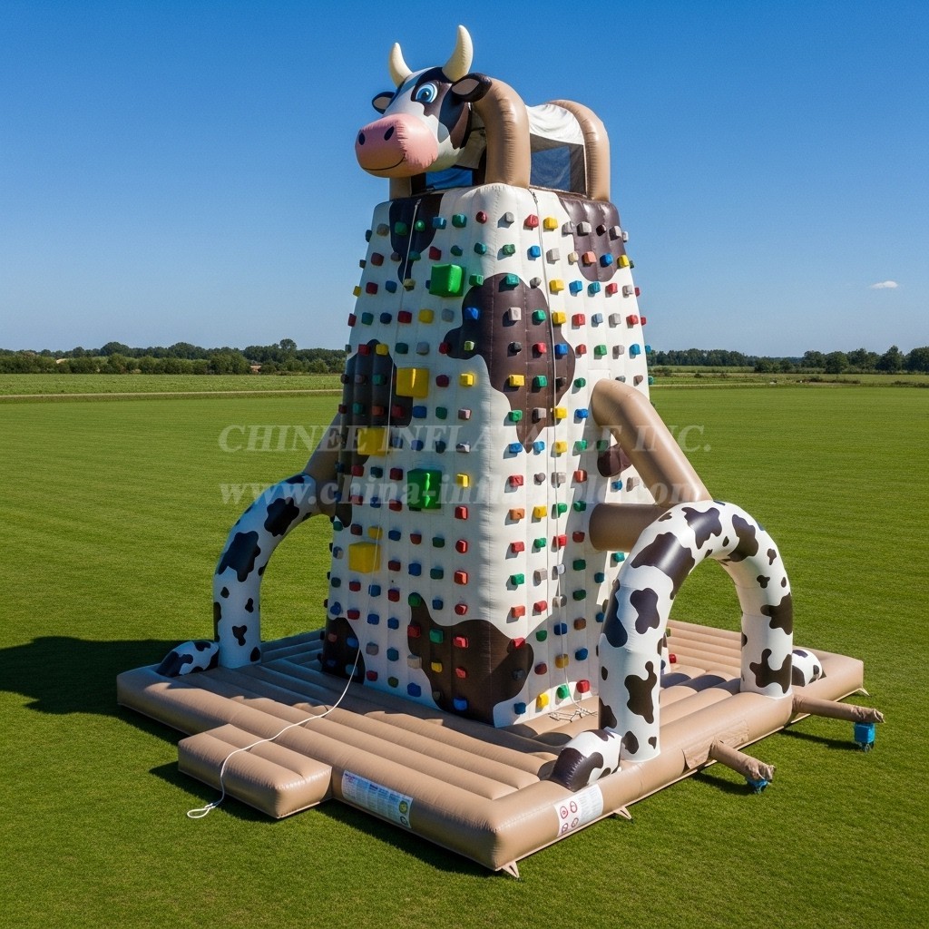T11-4548 Cow Theme Inflatable Climbing Wall
