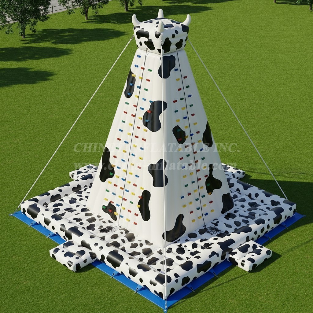 T11-4552 Cow Theme Inflatable Climbing Wall