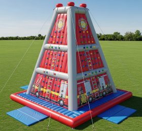 T11-4596 Firetruck Theme Inflatable Climbing Wall