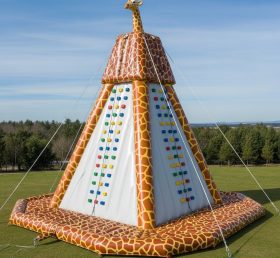T11-4604 Giraffe Theme Inflatable Climbing Wall