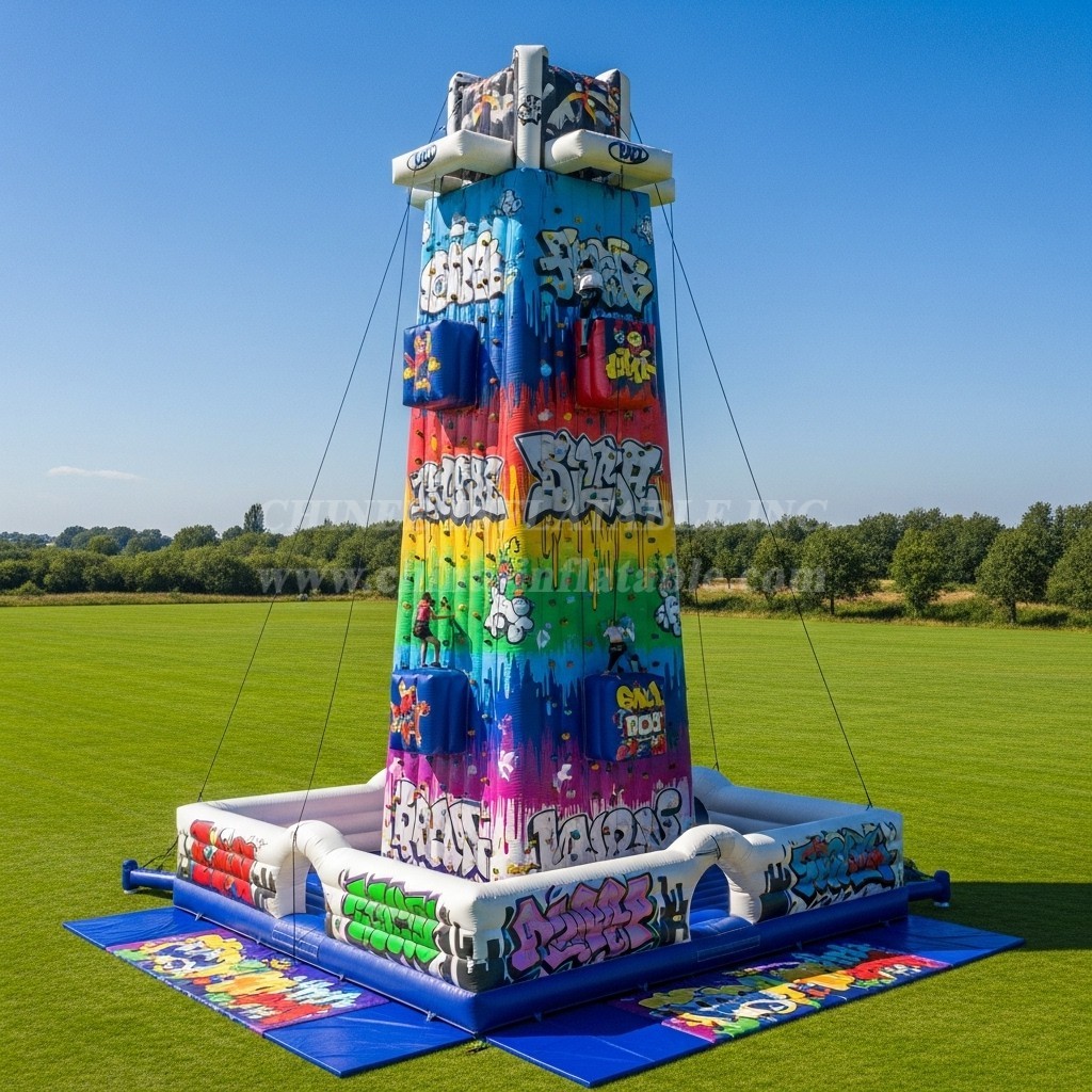 T11-4606 Graffiti Theme Inflatable Climbing Wall