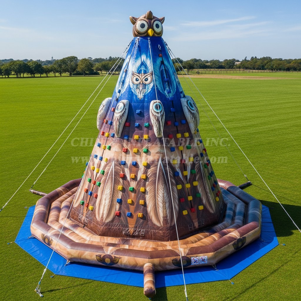 T11-4648 Owl Theme Inflatable Climbing Wall