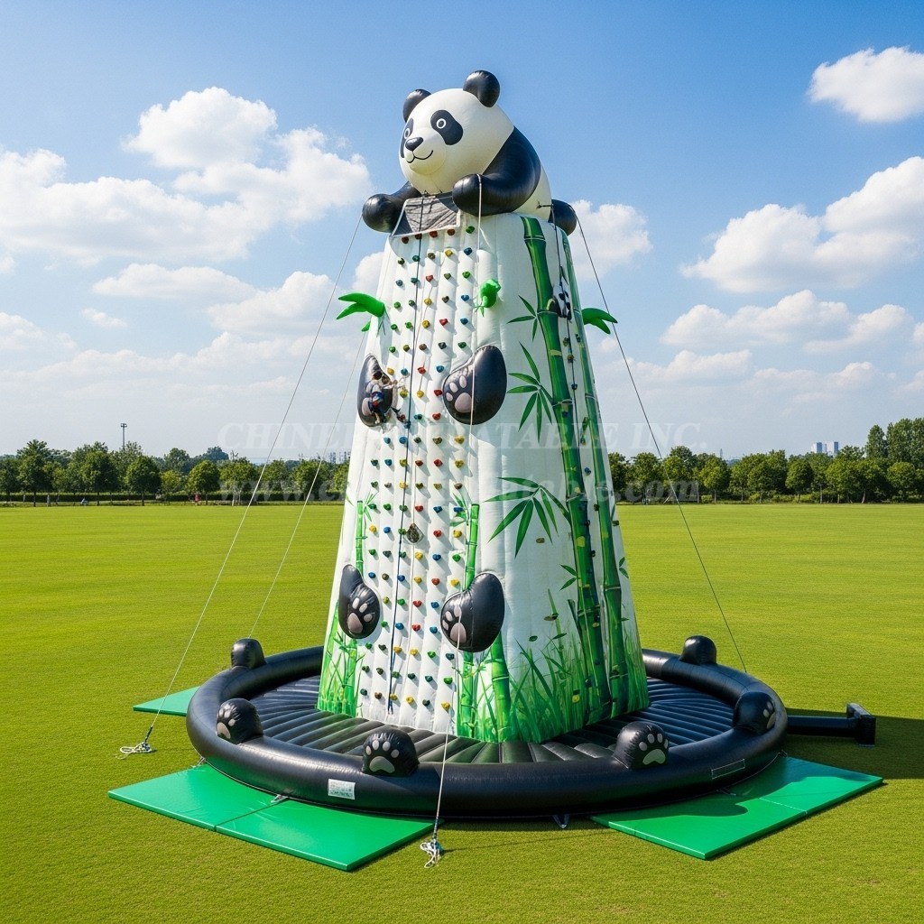 T11-4650 Panda Theme Inflatable Climbing Wall