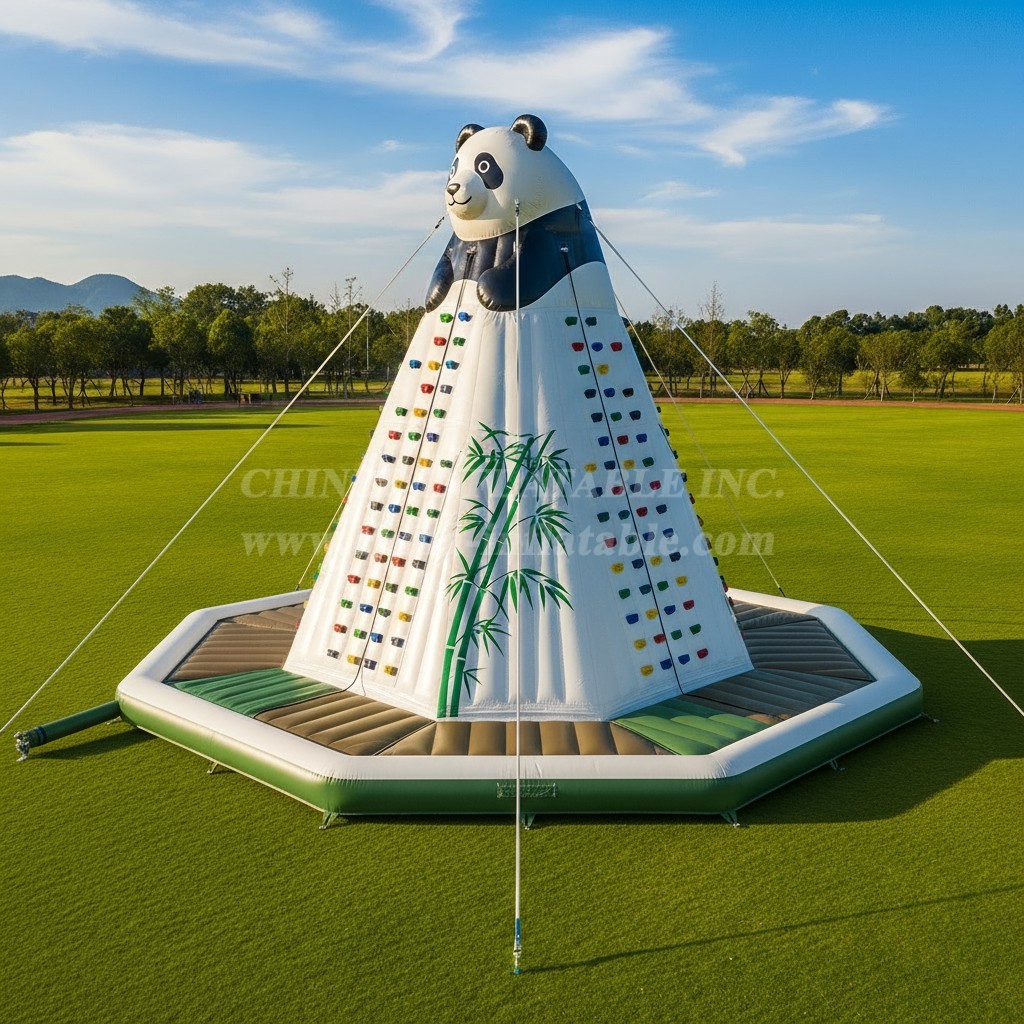 T11-4654 Panda Theme Inflatable Climbing Wall