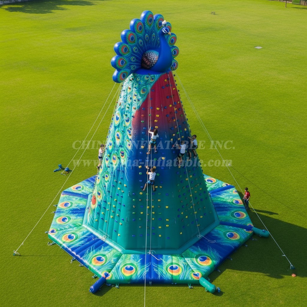 T11-4660 Peacock Theme Inflatable Climbing Wall