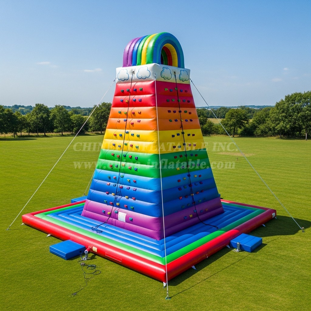 T11-4678 Rainbow Theme Inflatable Climbing Wall