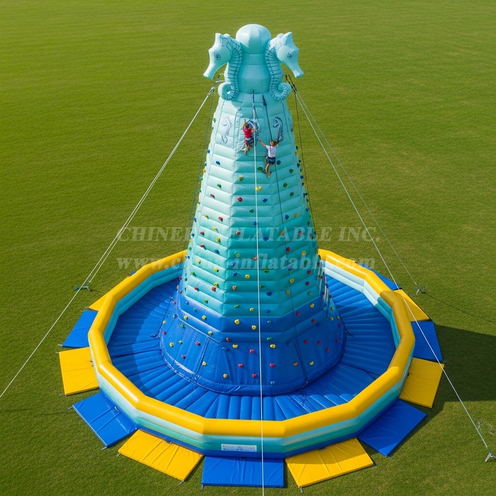 T11-4686 Seahorse Theme Inflatable Climbing Wall