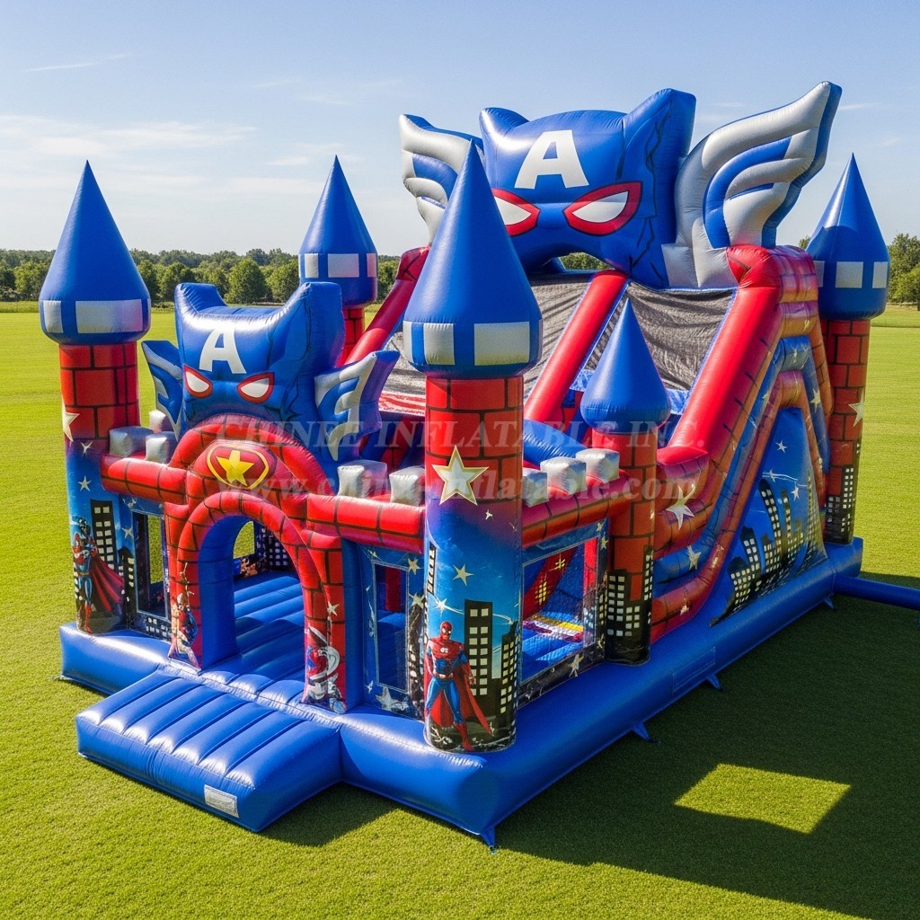 T5-2475 Superhero Theme Inflatable Castles