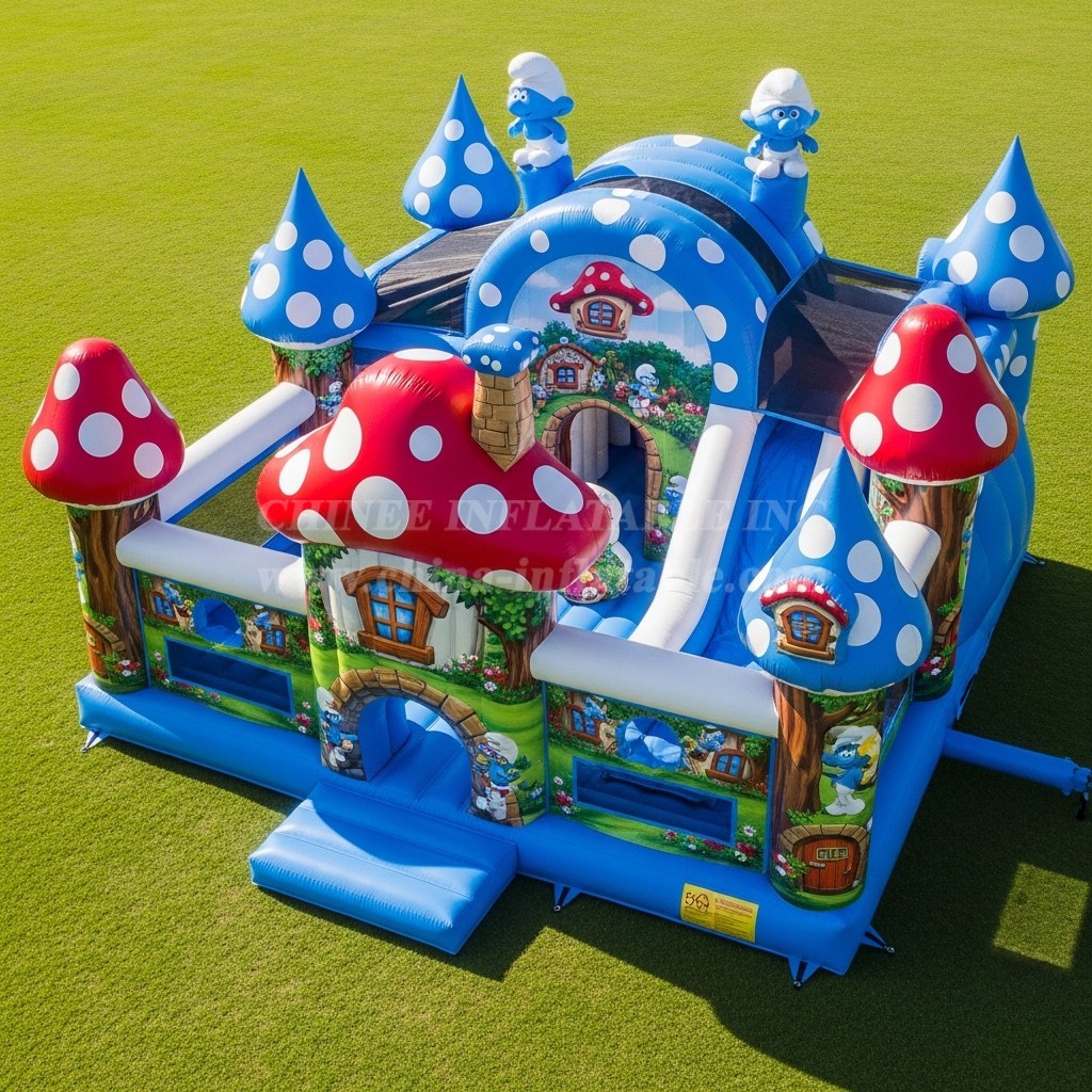 T5-2517 The Smurfs Theme Inflatable Castles