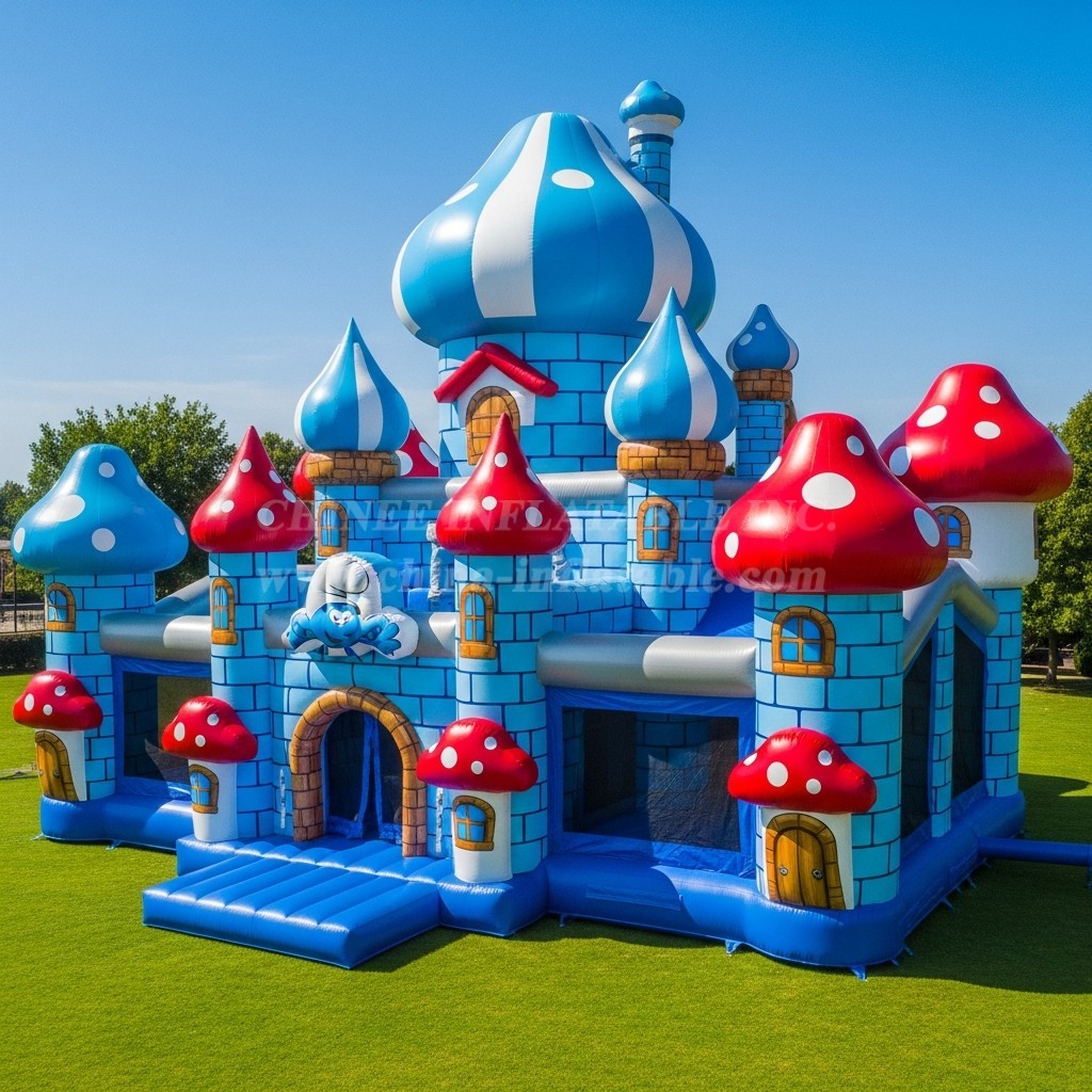 T5-2520 The Smurfs Theme Inflatable Castles