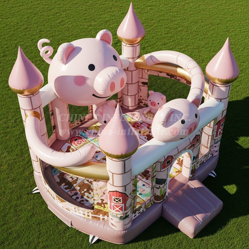 T5-2713 Pig Theme Inflatable Castles