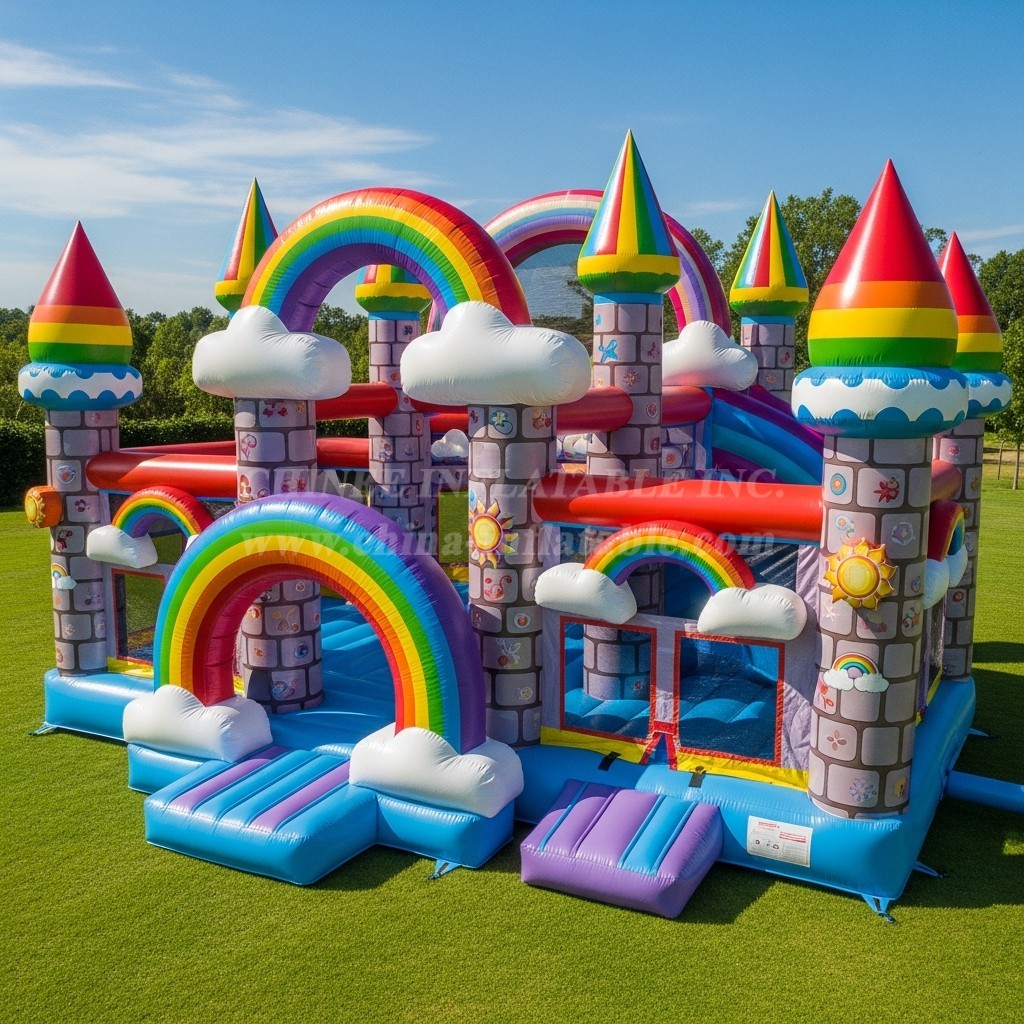 T5-2727 Rainbow Theme Inflatable Castles