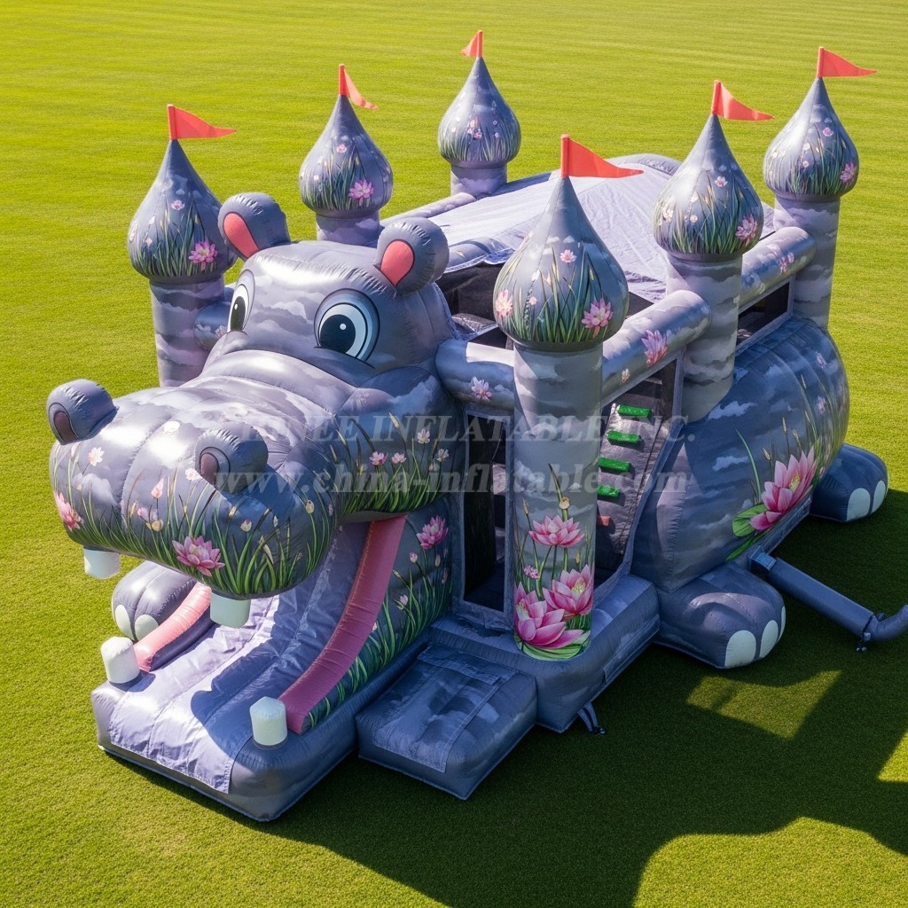 T5-2967 Hippo Theme Inflatable Castles