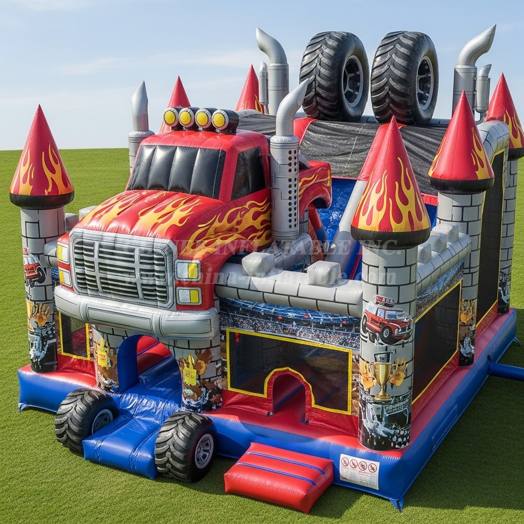 T5-3016 Monster Trucks Theme Inflatable Castles