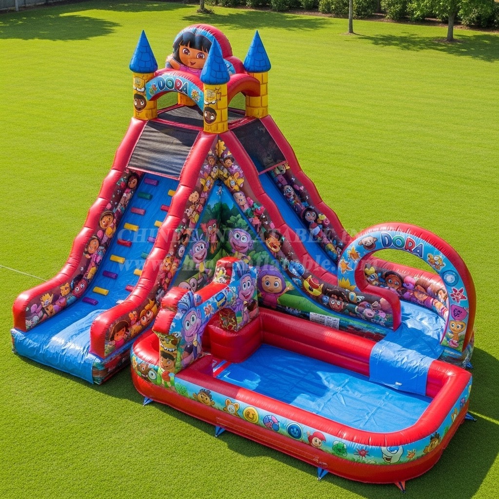 T8-9280 Dora Theme Inflatable Water Slide