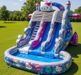 T8-9287 Hello Kitty Theme Inflatable Water Slide