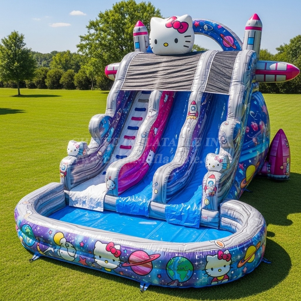 T8-9287 Hello Kitty Theme Inflatable Water Slide