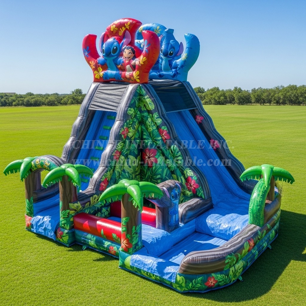 T8-9289 Lilo & Stitch Theme Inflatable Water Slide