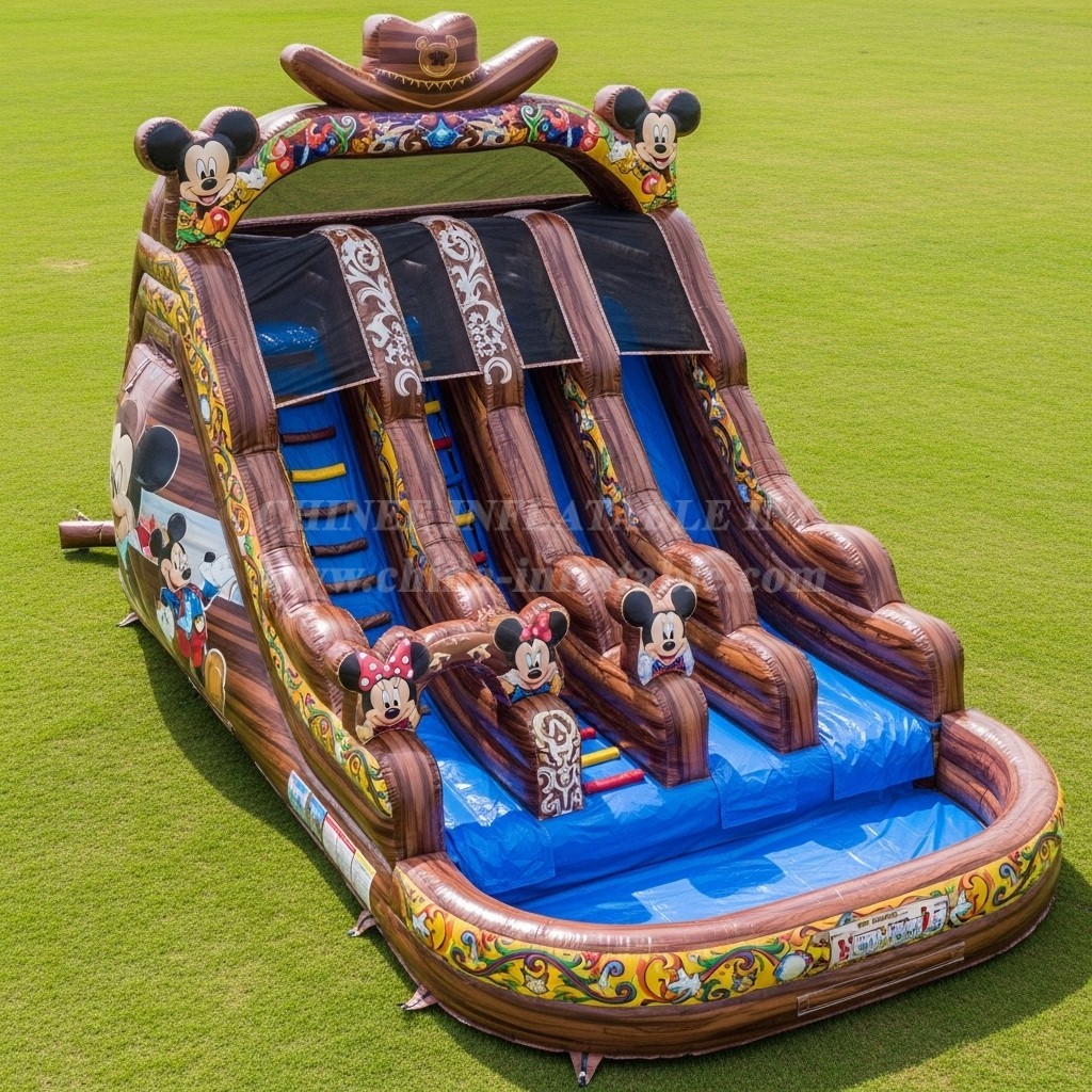 T8-9302 Mickey & Minnie Theme Inflatable Water Slide