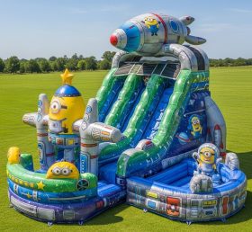 T8-9308 Minions Theme Inflatable Water Slide