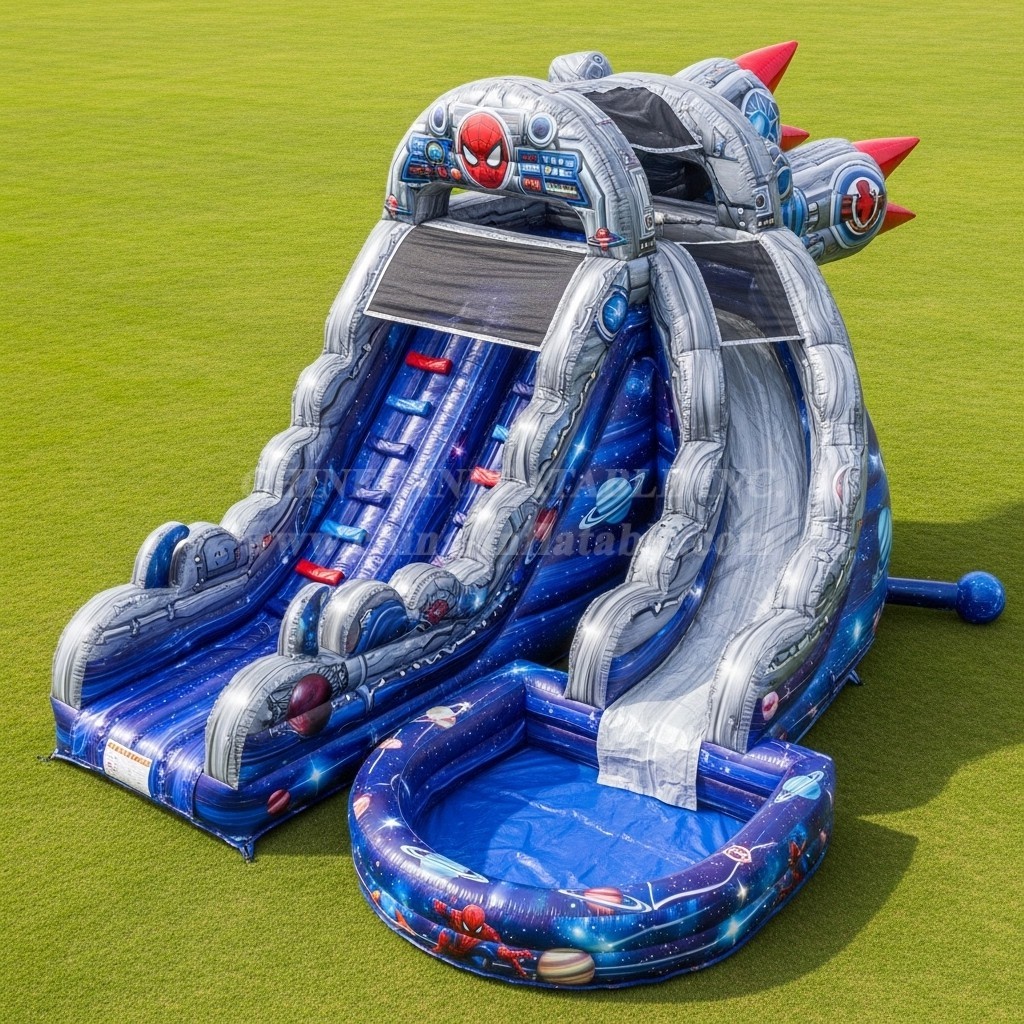 T8-9351 Spider-Man Theme Inflatable Water Slide