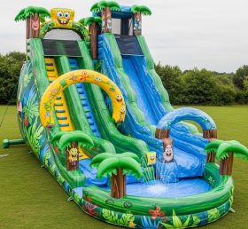 T8-9354 Spongebob Theme Inflatable Water Slide
