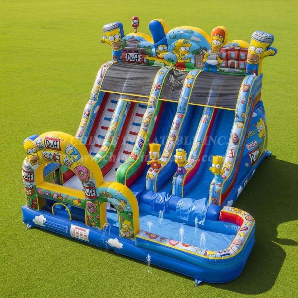 T8-9368 The Simpsons Theme Inflatable Water Slide