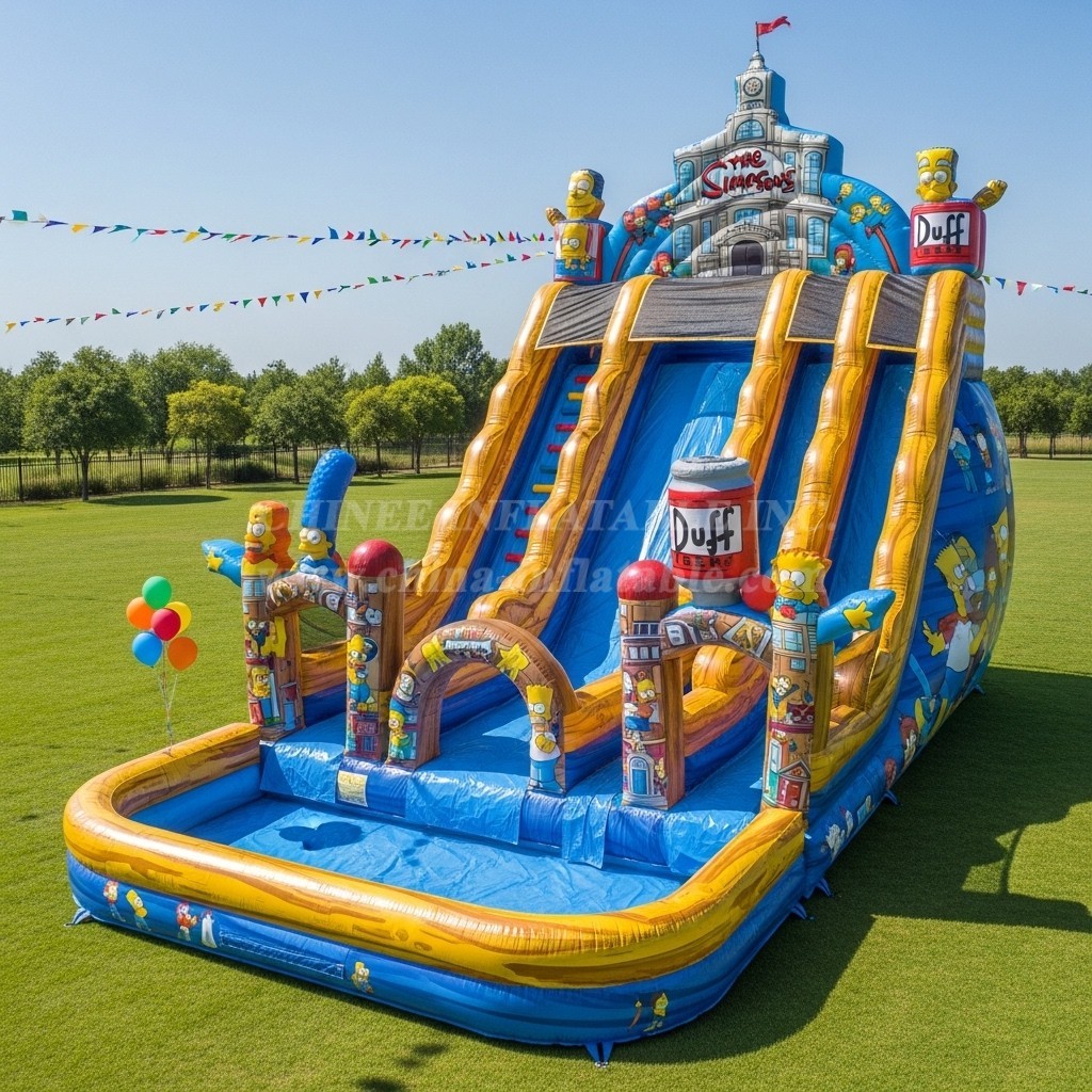 T8-9370 The Simpsons Theme Inflatable Water Slide