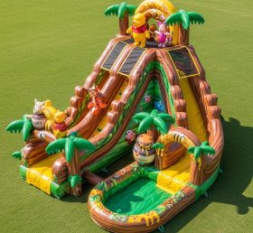 T8-9385 Winnie the Pooh Theme Inflatable Water Slide