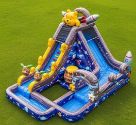 T8-9386 Winnie the Pooh Theme Inflatable Water Slide