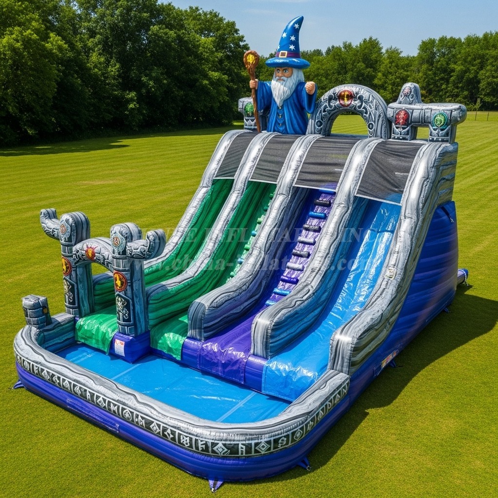 T8-9387 Wizard Theme Inflatable Water Slide