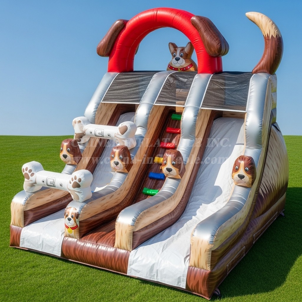 T8-9394 Dog Theme Inflatable Dry Slide