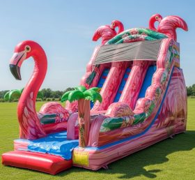 T8-9398 Flamingo Theme Inflatable Dry Slide