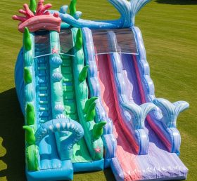 T8-9403 Mermaid Theme Inflatable Dry Slide