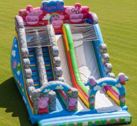 T8-9411 Peppa Pig Theme Inflatable Dry Slide