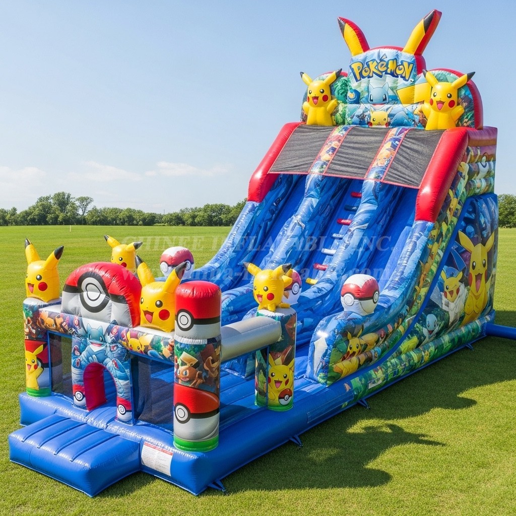 T8-9413 Pokemon Theme Inflatables Dry Slide