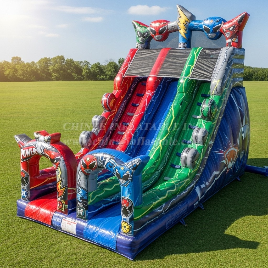 T8-9414 Power Rangers Theme Inflatable Dry Slide