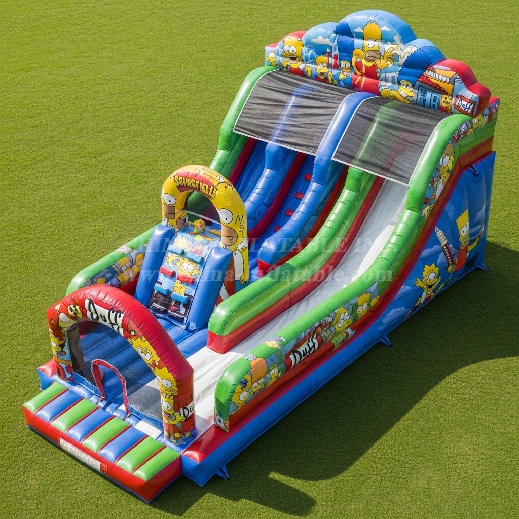 T8-9422 The Simpsons Theme Inflatable Dry Slide