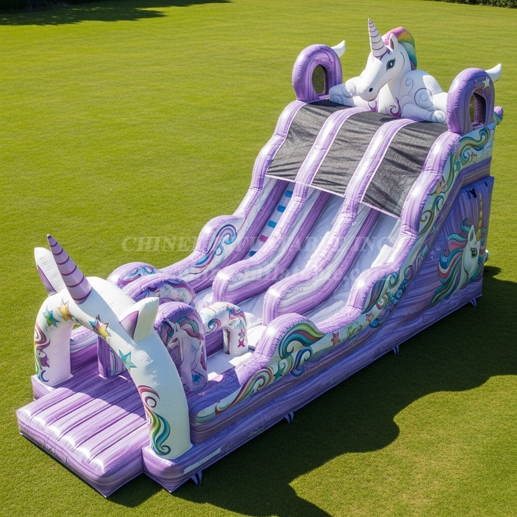 T8-9430 Unicorn Theme Inflatable Dry Slide