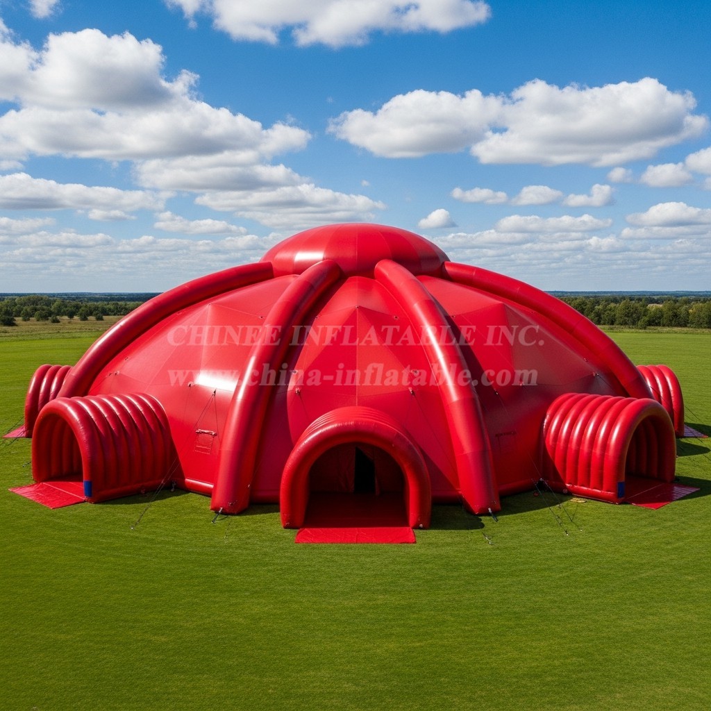 Tent1-6095 Giant Red Inflatable Dome Tent