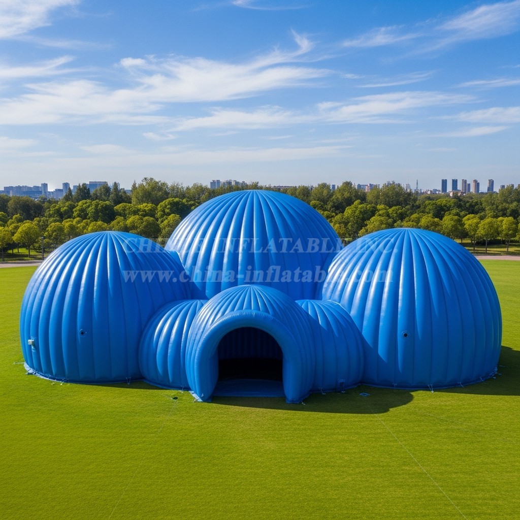 Tent1-6222 Blue Dome Cluster Inflatable Tent